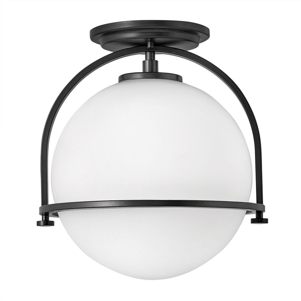 Quintiesse Somerset 1 Light Flush Mount  Black - Decolight Ltd 