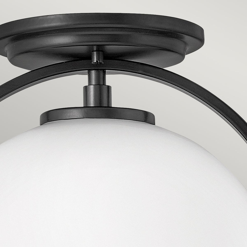 Quintiesse Somerset 1 Light Flush Mount  Black - Decolight Ltd 