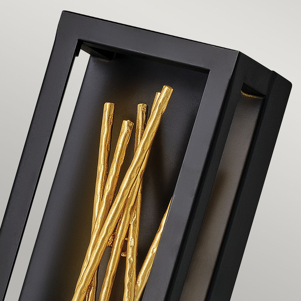 Quintiesse Styx LED Wall Light  Black & Gilded Gold - Decolight Ltd 