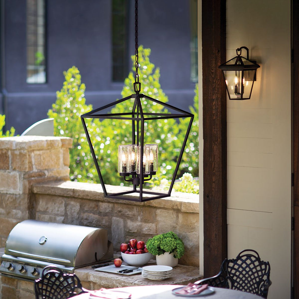 Quintiesse Alford Place 4 Light Outdoor Pendant Museum Black - Decolight Ltd 