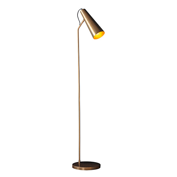 Decolight Kara Mid Century Antique Brass Floor Lamp