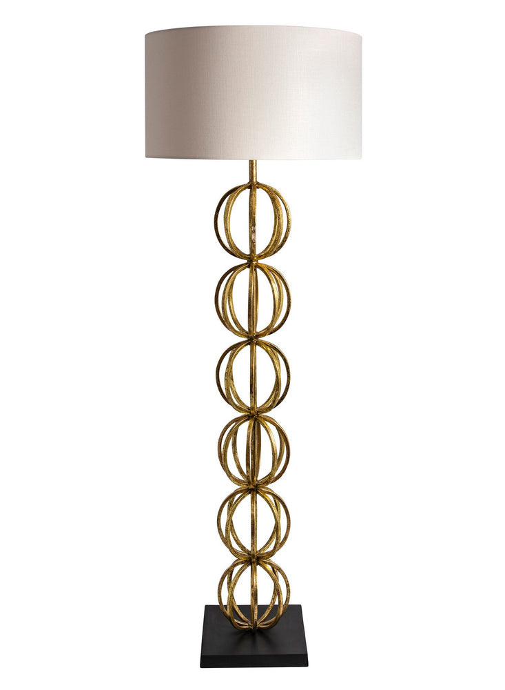 Heathfield & Co Rollo Antique Gold Floor Lamp