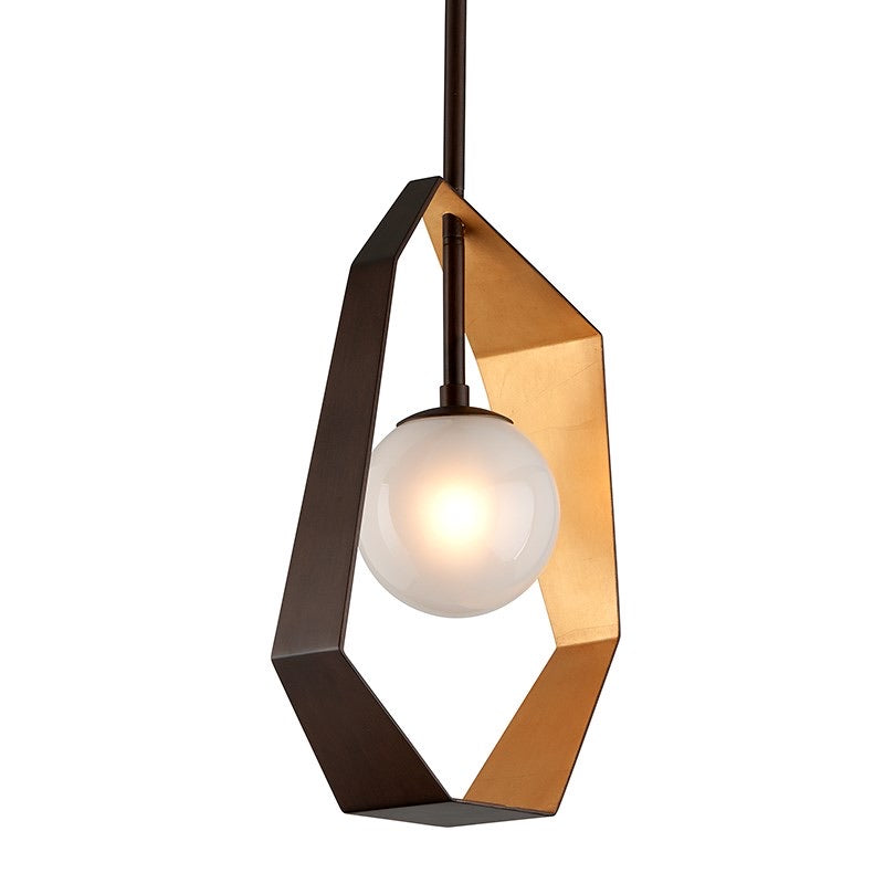 Troy Lighting Small Origami Bronze With Gold Leaf Ceiling Light