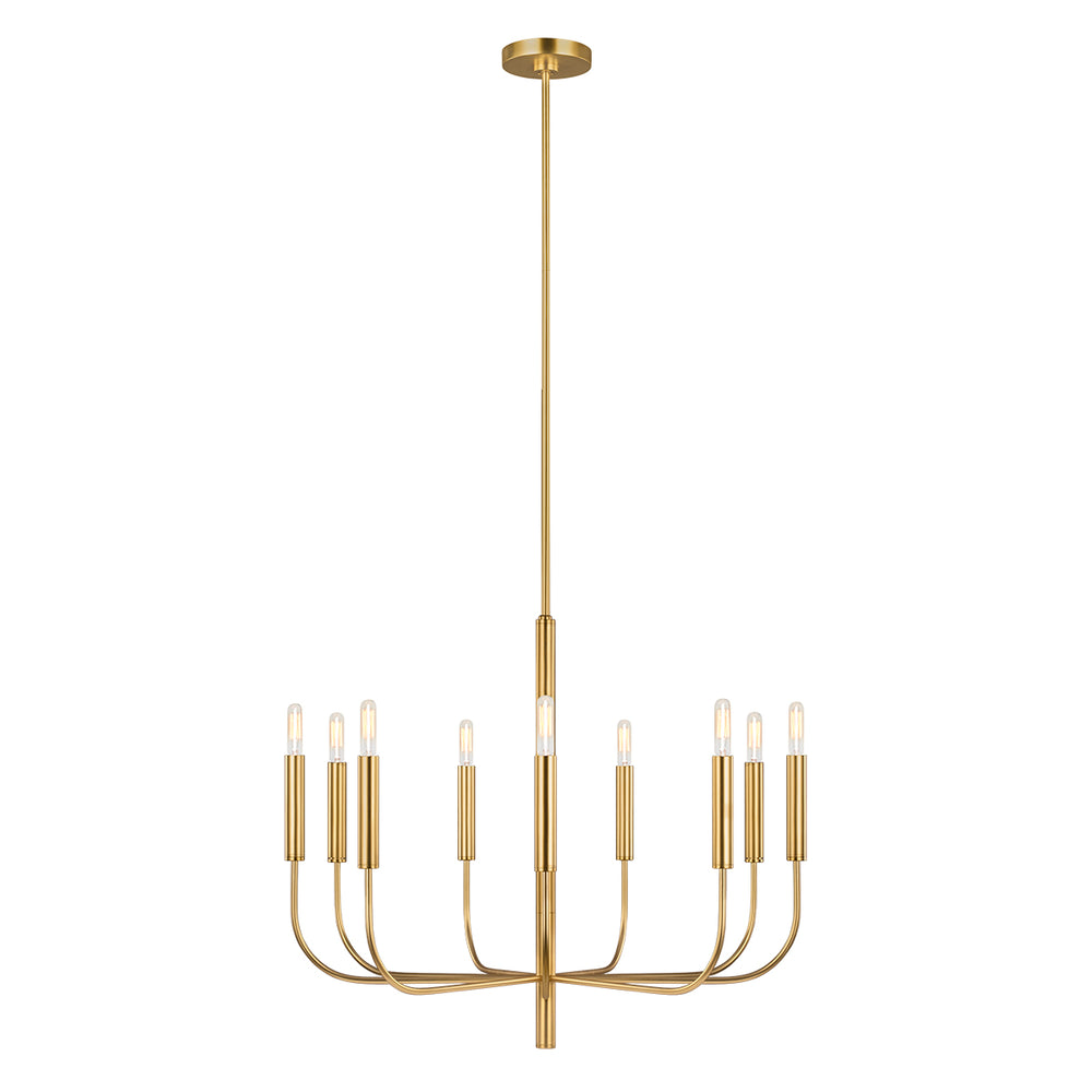 Decolight Yves 9 Light Ceiling ( Chandelier) Brunished Brass - Decolight Ltd 