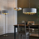 Decolight Chartley Aged Brass Large Wide Drum & 8arm Ceiling Pendants Light - Decolight Ltd 