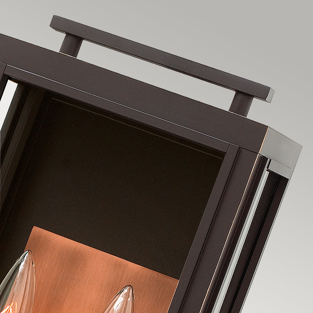 Quintiesse Sutcliffe 2 Light Wall Lantern - Bronze Oil Rubbed Bronze & Copper - Decolight Ltd 