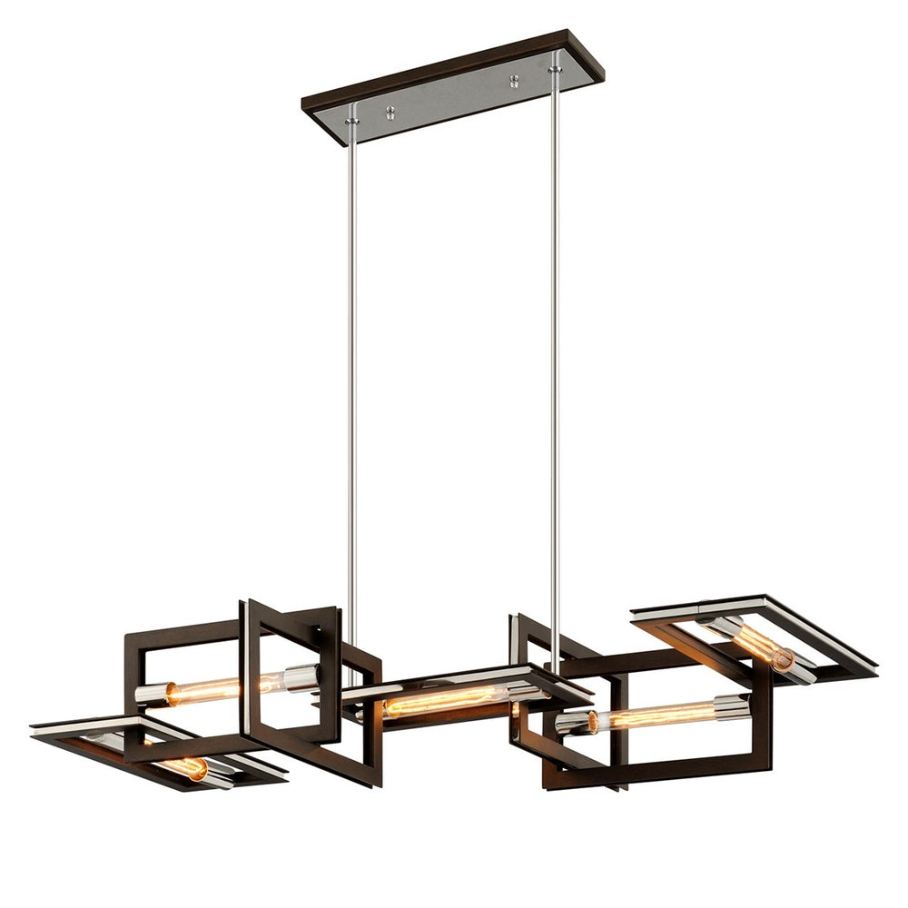 Outlet Troy Lighting Enigma Bronze/ Black Linear  Vintage Industrial Ceiling Pendant Light