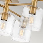 Quintiesse Axel 7 Light Semi-flush Mount Heritage Brass - Decolight Ltd 