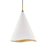 Hudson Valley Large Gold Leaf/Soft Off White Martini Ceiling Pendant - Decolight Ltd 