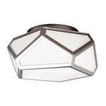 Decolight Rubin Geometric Brush Nickel Flush Ceiling Light - Decolight Ltd 