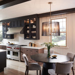 Quintiesse Linara 6 Light Chandelier/Pendant  Black & Natural Brass - Decolight Ltd 