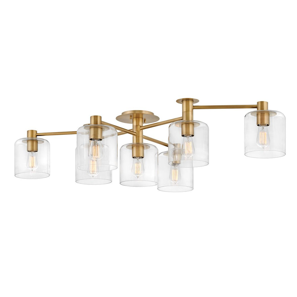 Quintiesse Axel 7 Light Semi-flush Mount Heritage Brass