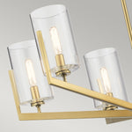 Quintiesse Nye 6 Light Chandelier   Brushed Natural Brass - Decolight Ltd 