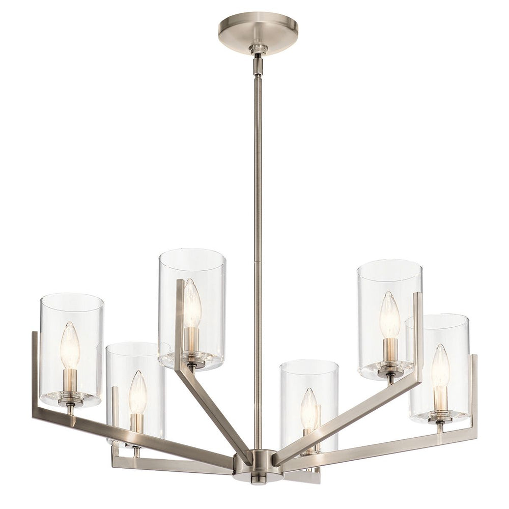 Quintiesse Nye 6 Light Chandelier   Classic Pewter - Decolight Ltd 