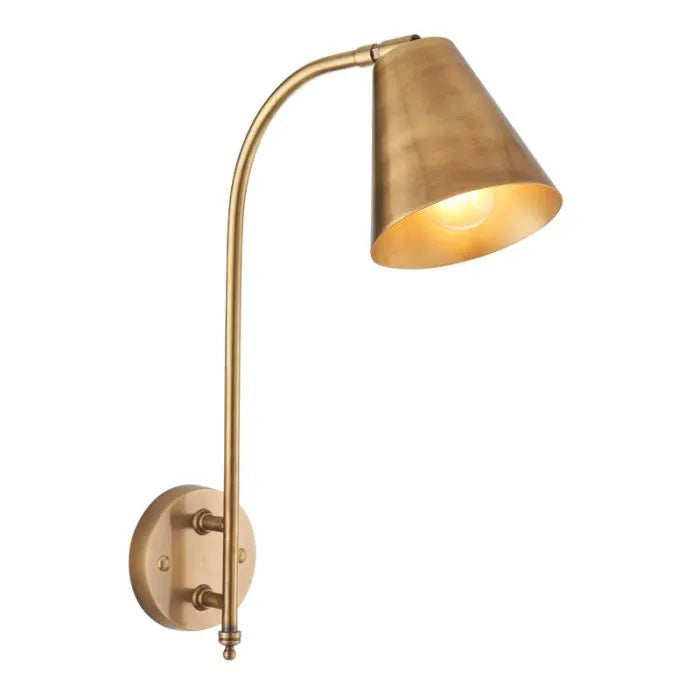 Decolight Radha Aged Brass Retro Wall Light - Decolight Ltd 