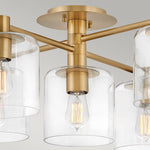 Quintiesse Axel 7 Light Semi-flush Mount Heritage Brass - Decolight Ltd 