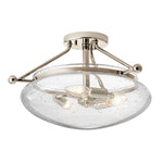 Quintiesse Belle 3 Light Semi-Flush Mount Polished Nickel - Decolight Ltd 