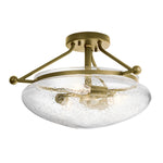 Quintiesse Belle 3 Light Semi-Flush Mount Brushed Natural Brass - Decolight Ltd 