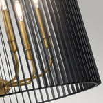 Quintiesse Linara 6 Light Chandelier/Pendant  Black & Natural Brass - Decolight Ltd 
