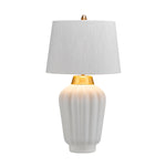 Quintiesse Bexley 1 Light Table Lamp - White & Brushed Brass White & Brushed Brass - Decolight Ltd 