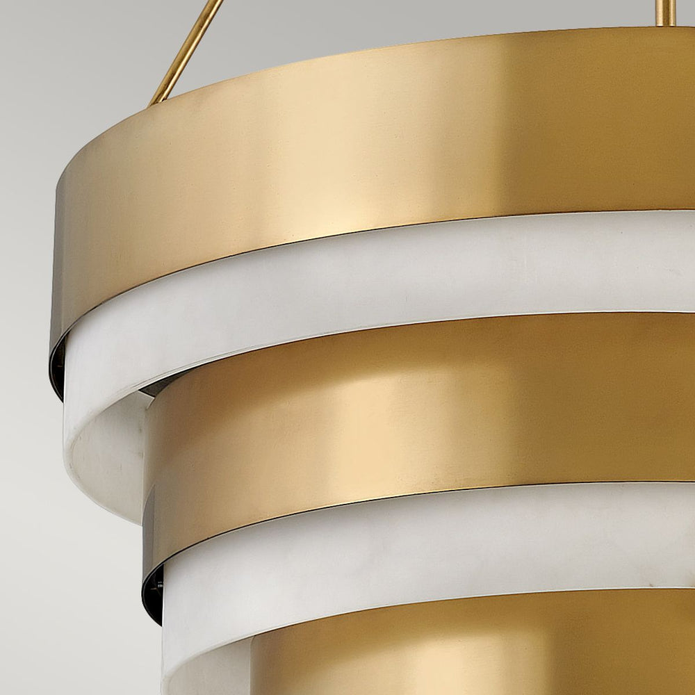 Quintiesse Echelon 8 Light Art Deco Ceiling Pendant Heritage Brass - Decolight Ltd 