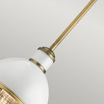 Quintiesse Tollis 1 Light Mini Pendant  Natural Brass & White - Decolight Ltd 