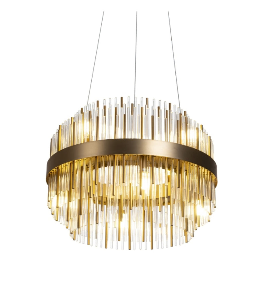 Decolight Freya Art Deco Brass & Glass Ceiling Pendant Light - Decolight Ltd 