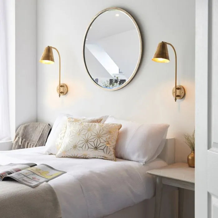 Decolight Radha Aged Brass Retro Wall Light - Decolight Ltd 