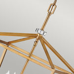 Quintiesse Stinson 4 Light Large Pendant/ Semi-Flush Distressed Brass - Decolight Ltd 