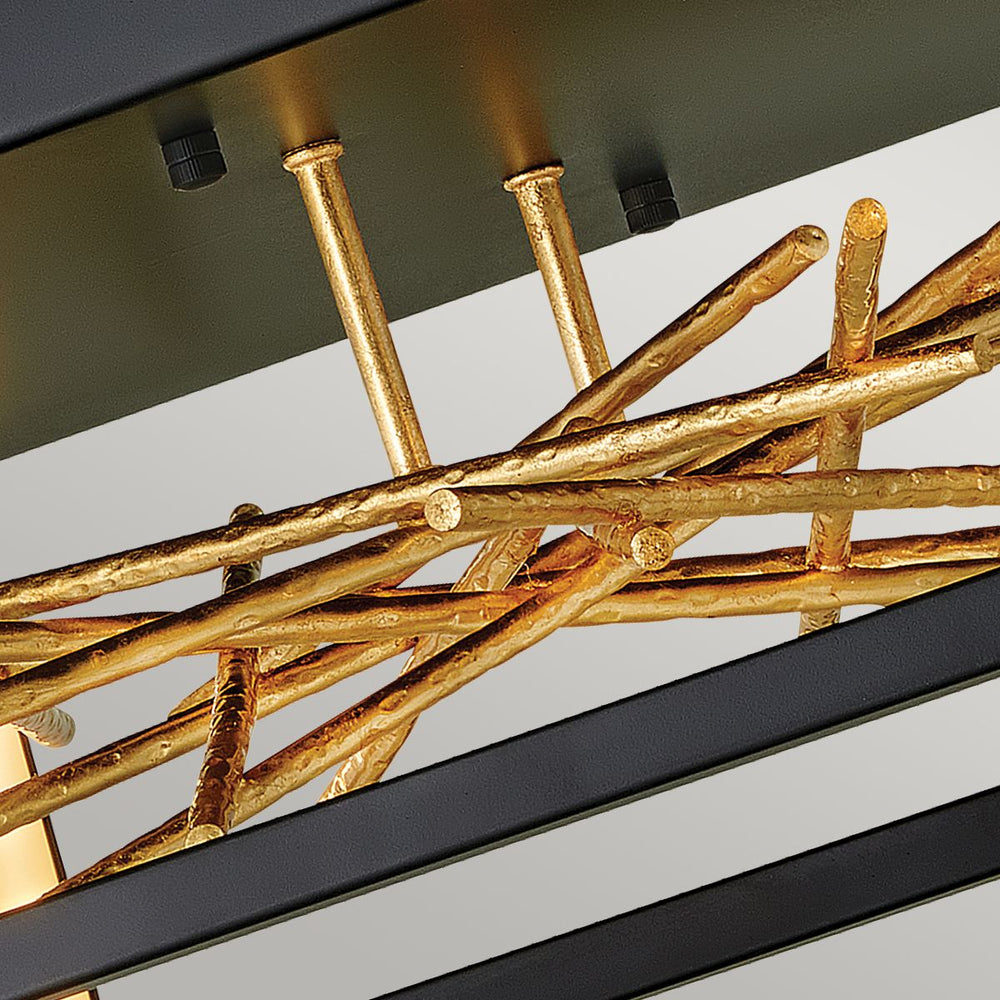 Quintiesse Styx LED Flush Mount  Black & Gilded Gold - Decolight Ltd 