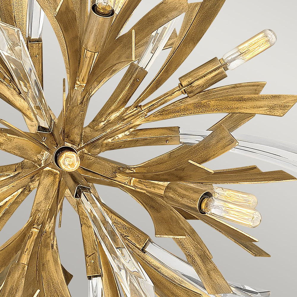 Quintiesse Vida 13 Light Small Pendant Burnished Gold - Decolight Ltd 