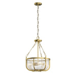 Quintiesse Roux 3 Light Pendant/ Semi-Flush Natural Brass