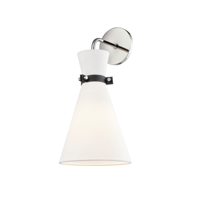 Mitzi Lighting Julia Polished Nickel/Black Wall Light - Decolight Ltd 