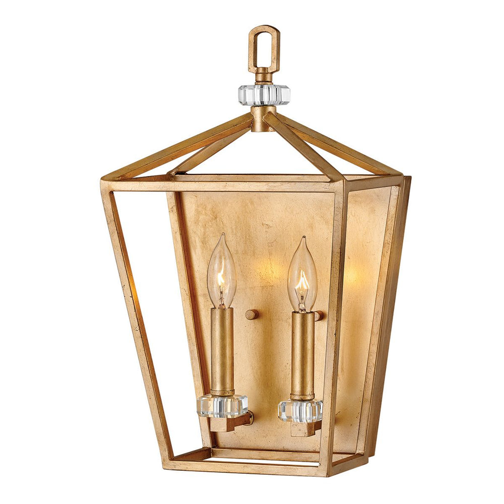 Quintiesse Stinson Lantern Wall Light  Distressed Brass