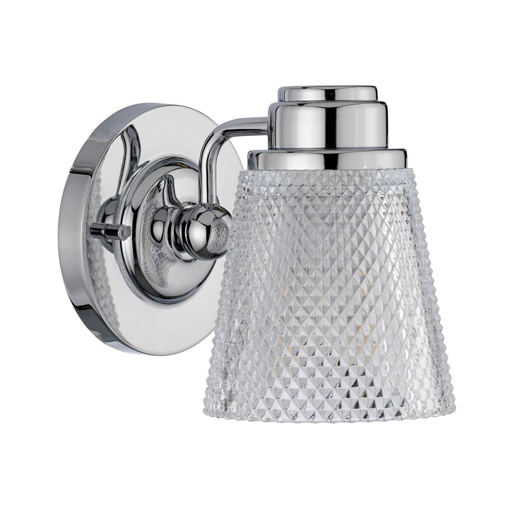 Quintiesse Hudson 1 Light Wall Light Polished Chrome - Decolight Ltd 